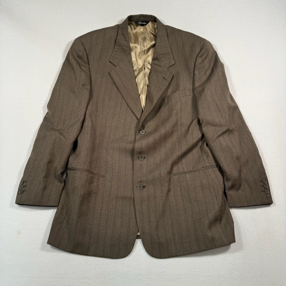 Pierre Cardin Pinstripe Sports Coat Blazer Jacket Mens Brown *SZ 44